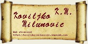 Koviljko Milunović vizit kartica